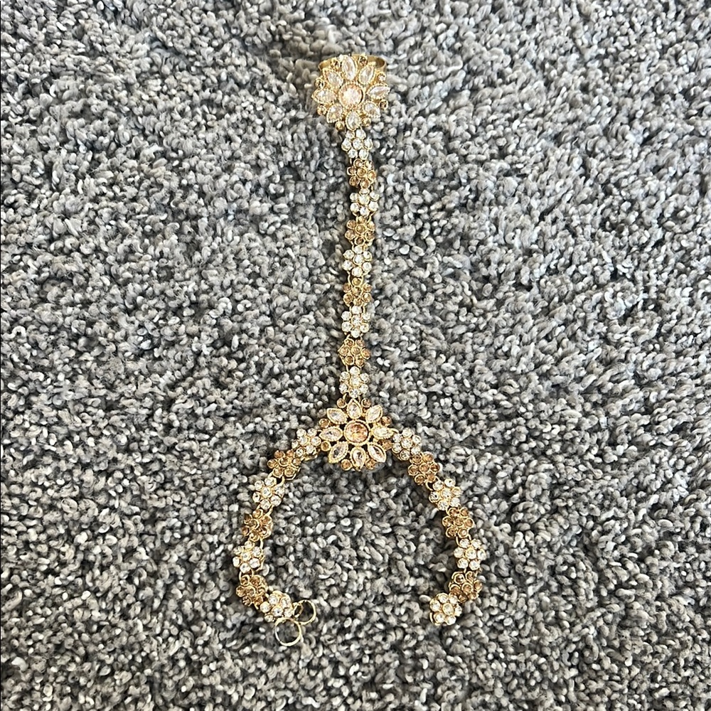 Gold Floral Hand Chain